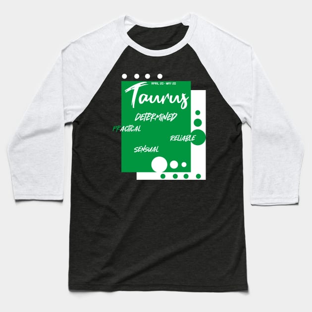 Taurus zodiac sign Baseball T-Shirt by The Star-Man